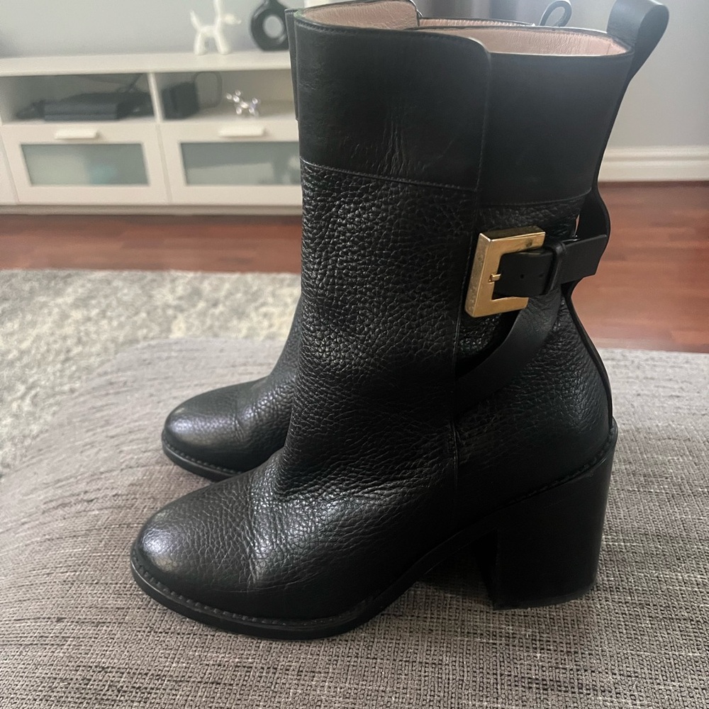Stuart Weitzman Women’s JOPLIN Black Heeled Boots Sz 9M - Picture 2 of 11